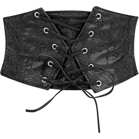 Ceinture Large Steampunk Scarlet Darkness Femme - Corset Waspie Médiéval à Lacets